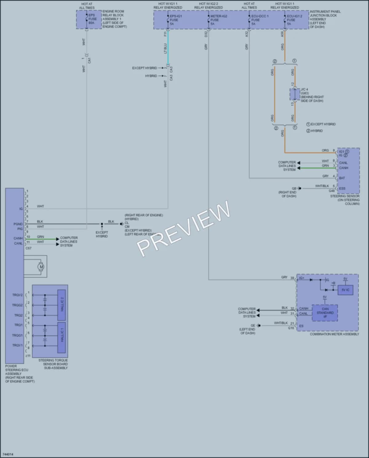 2021 Toyota AvalonHybrid Electronic Power Steering wiring diagram preview
