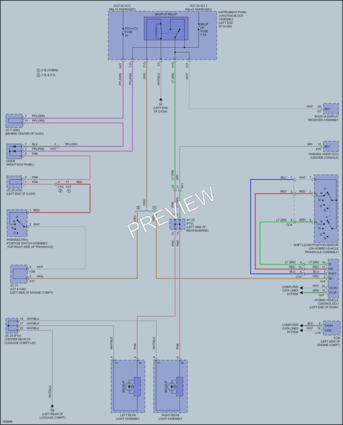 2021 Toyota AvalonHybrid Exterior Lights wiring diagram preview