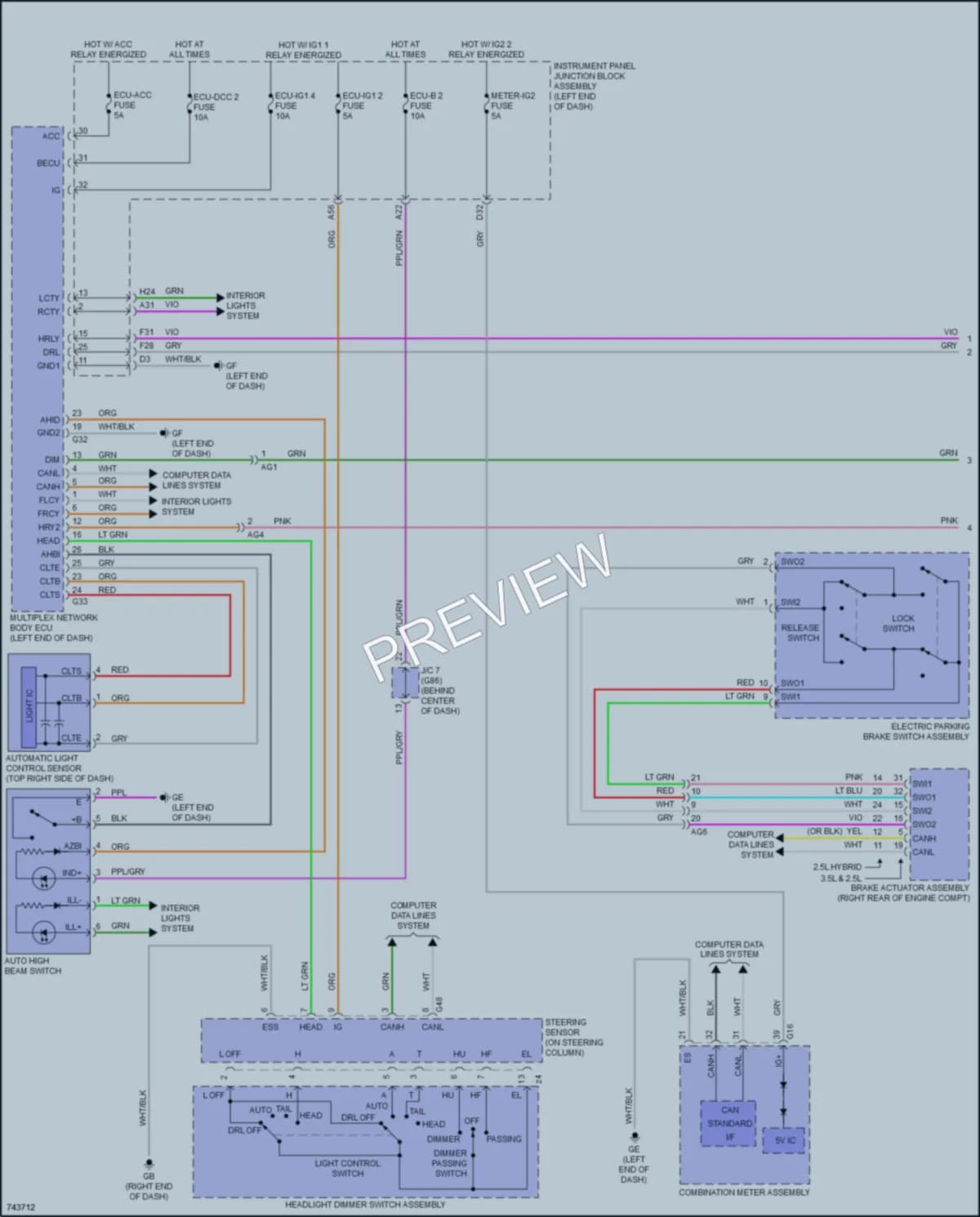2021 Toyota AvalonHybrid Headlights wiring diagram preview