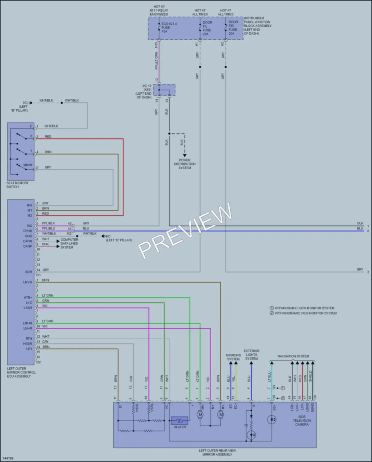 2021 Toyota AvalonHybrid Memory Systems wiring diagram preview