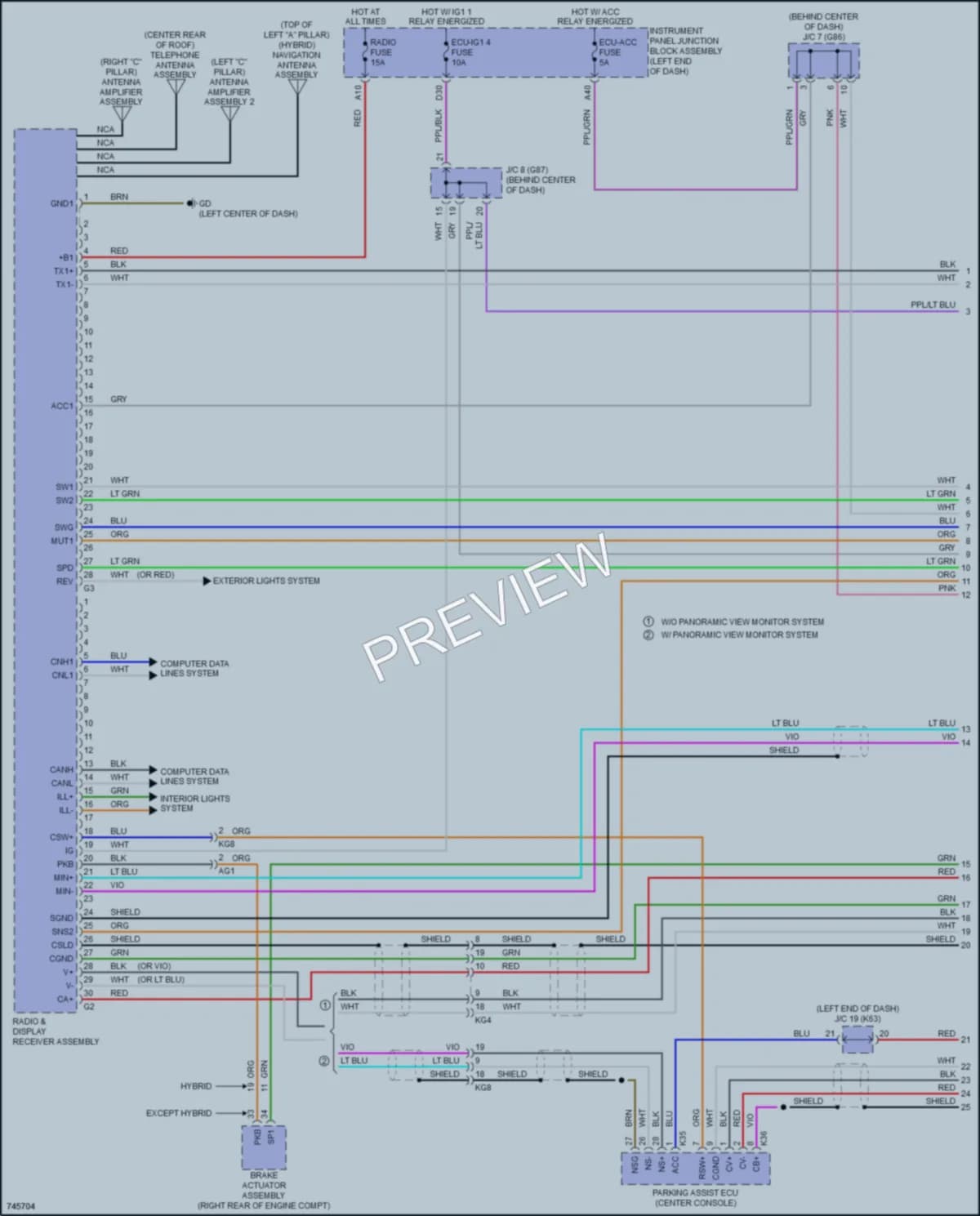 2021 Toyota AvalonHybrid Radio wiring diagram preview