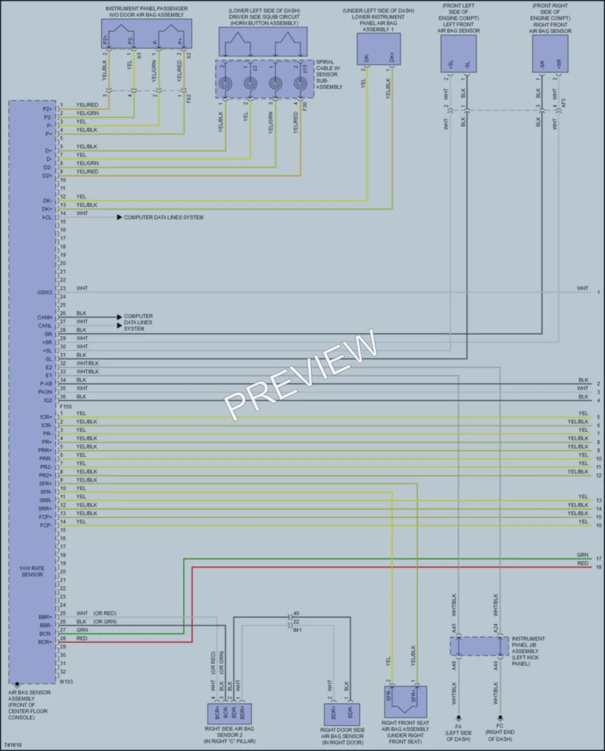 2021 Toyota CHR Supplemental Restraints wiring diagram preview
