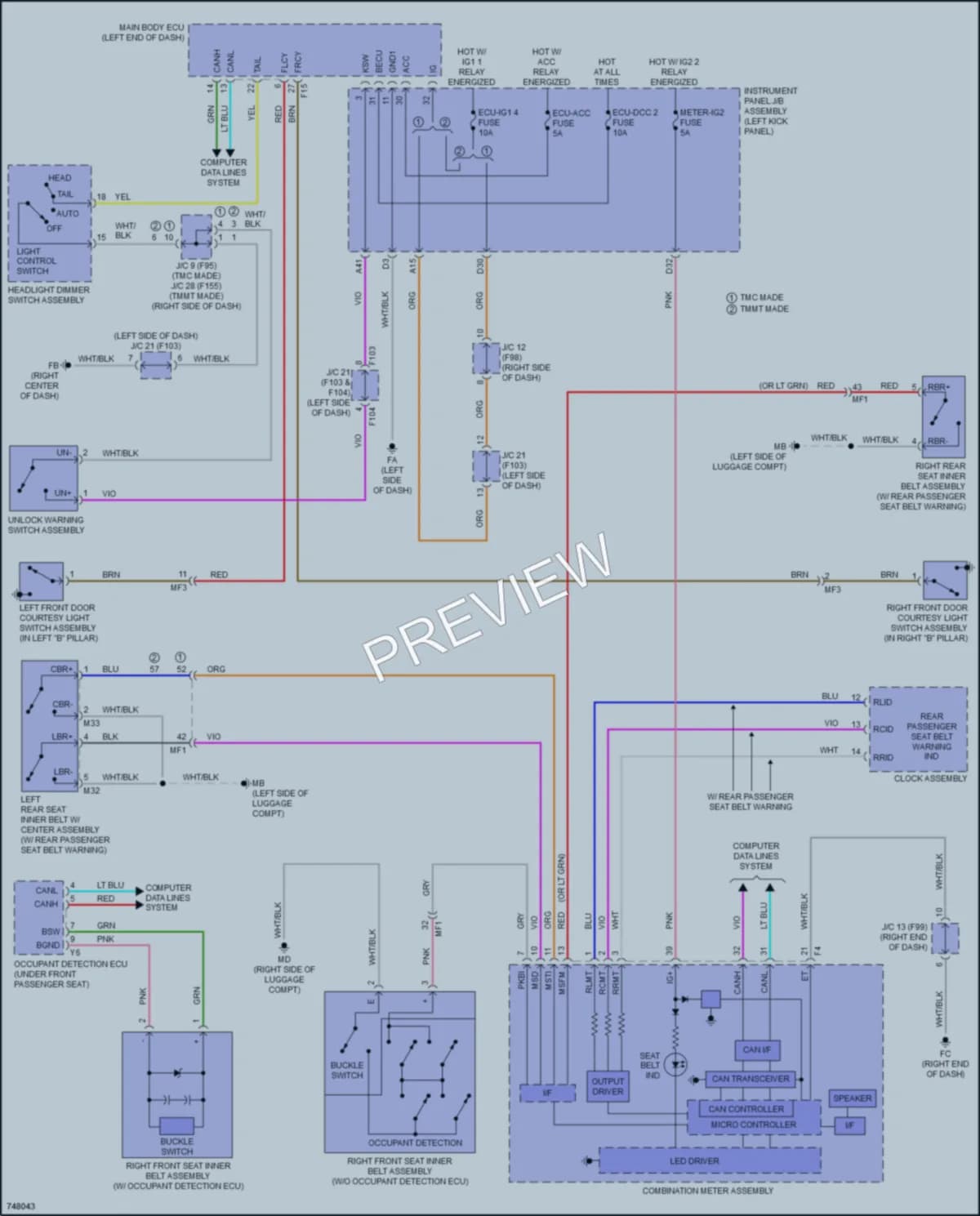 2021 Toyota CHR Warning Systems wiring diagram preview