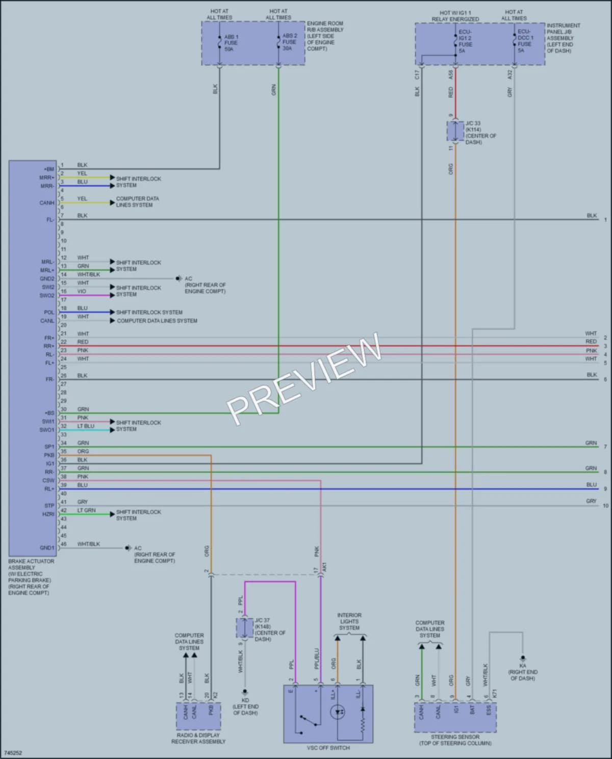 2021 Toyota Camry Anti Lock Brakes wiring diagram preview