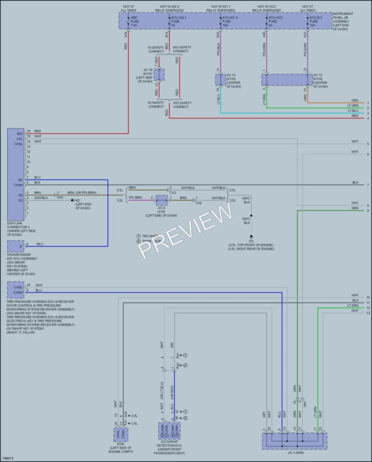 2021 Toyota Camry Computer Data Lines wiring diagram preview