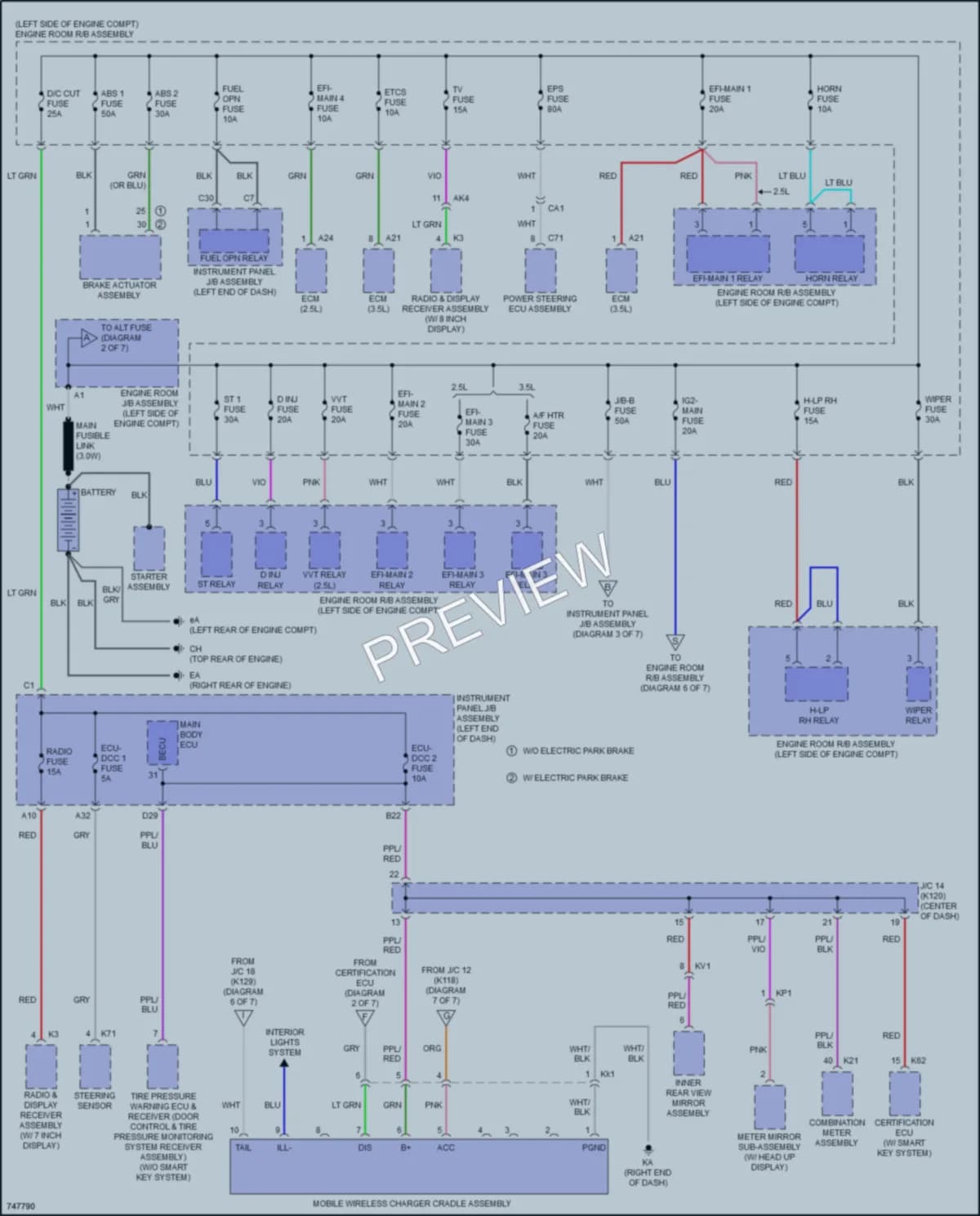 2021 Toyota Camry Power Distribution wiring diagram preview