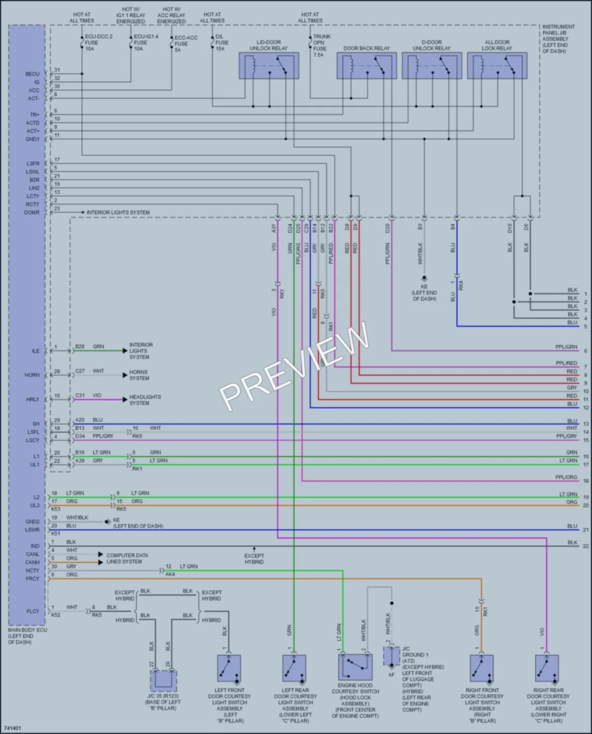 2021 Toyota CamryHybrid Anti Theft wiring diagram preview