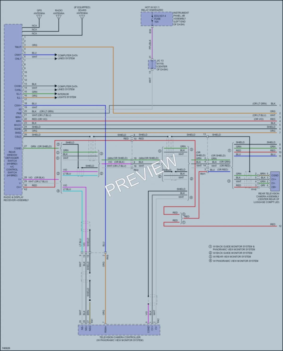 2021 Toyota CamryHybrid Radio wiring diagram preview