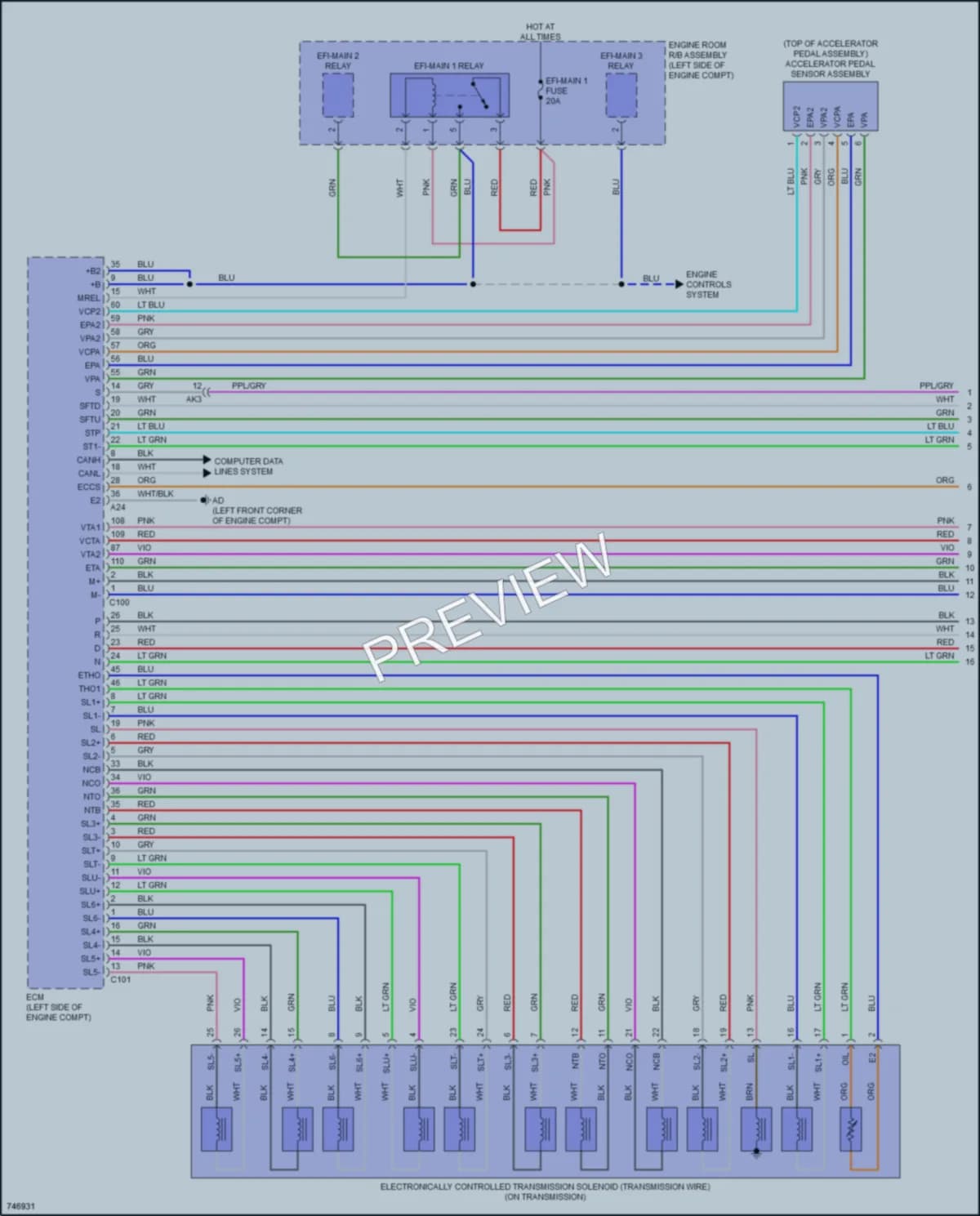 2021 Toyota CamryHybrid Transmission wiring diagram preview
