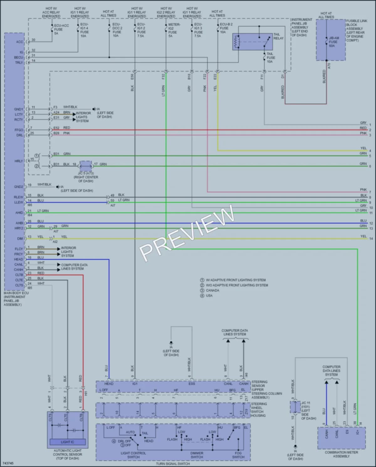 2021 Toyota Corolla Headlights wiring diagram preview