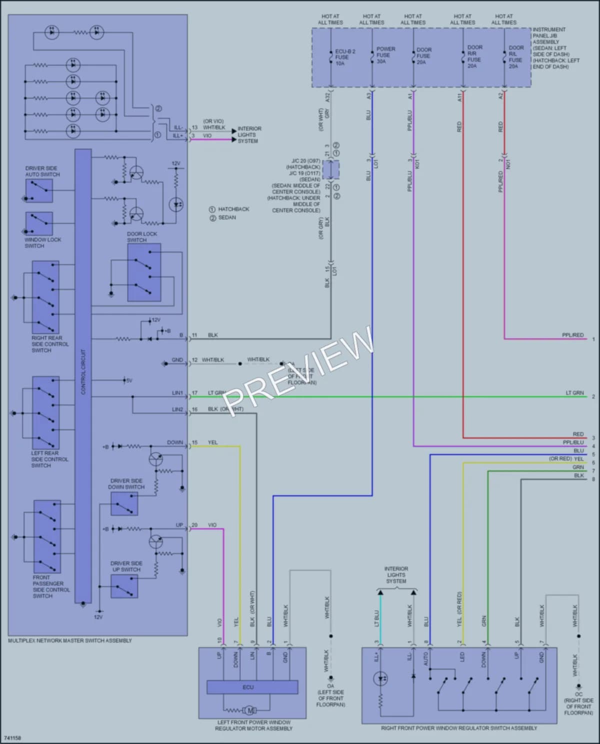 2021 Toyota Corolla Power Windows wiring diagram preview