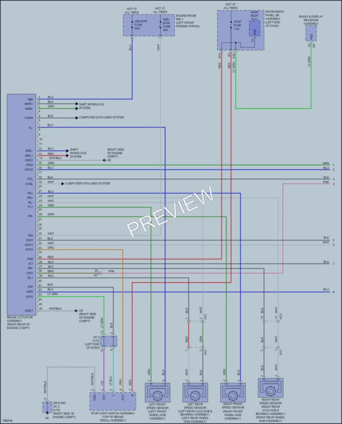 2021 Toyota CorollaHybrid Anti Lock Brakes wiring diagram preview