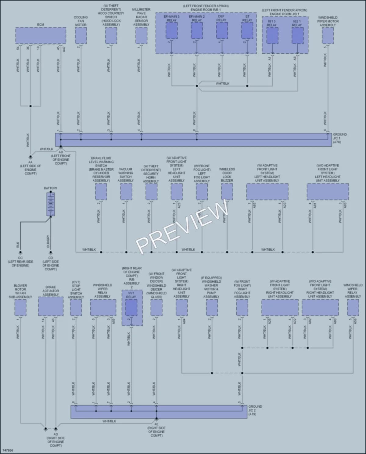 2021 Toyota CorollaHybrid Ground Distribution wiring diagram preview