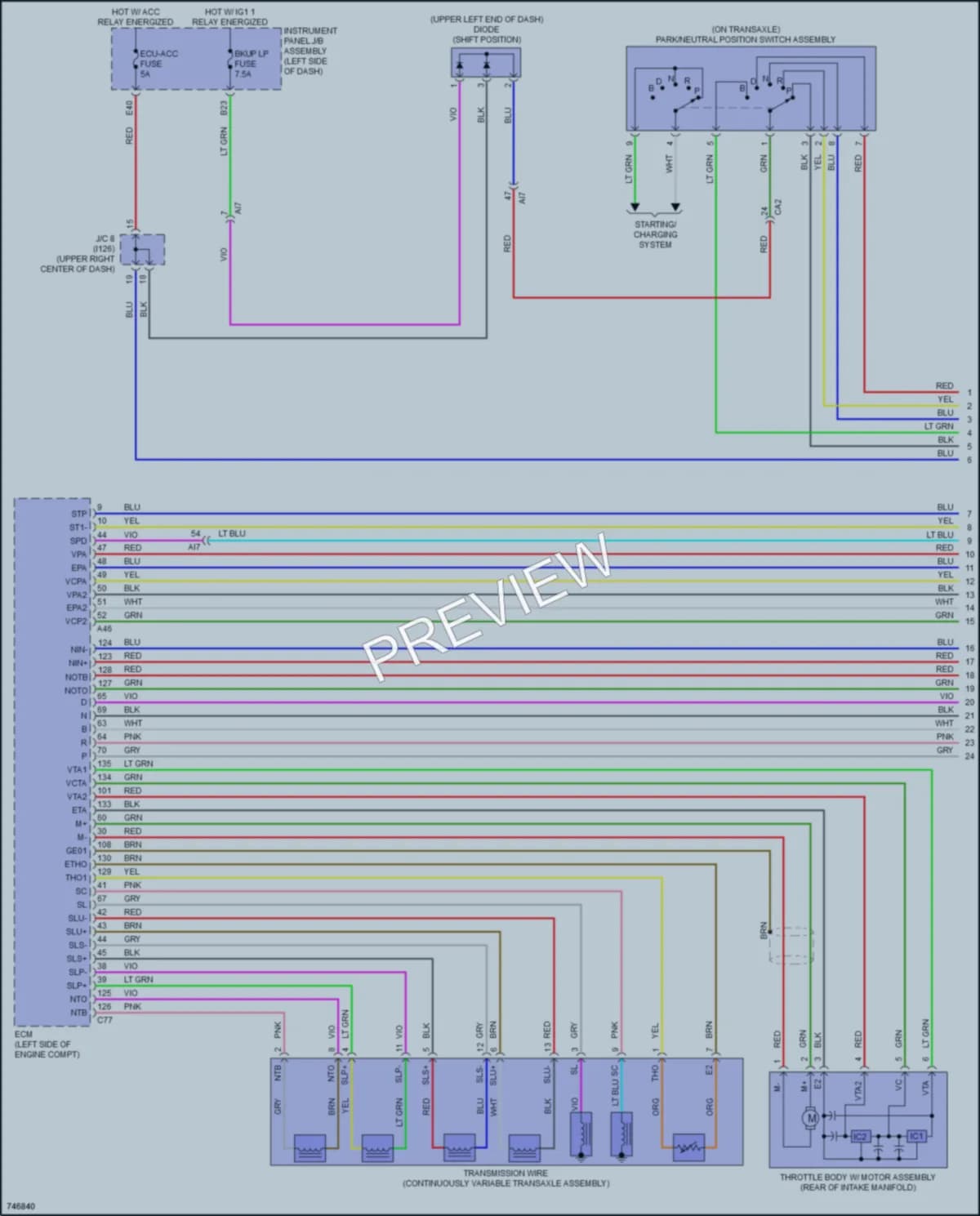 2021 Toyota CorollaHybrid Transmission wiring diagram preview