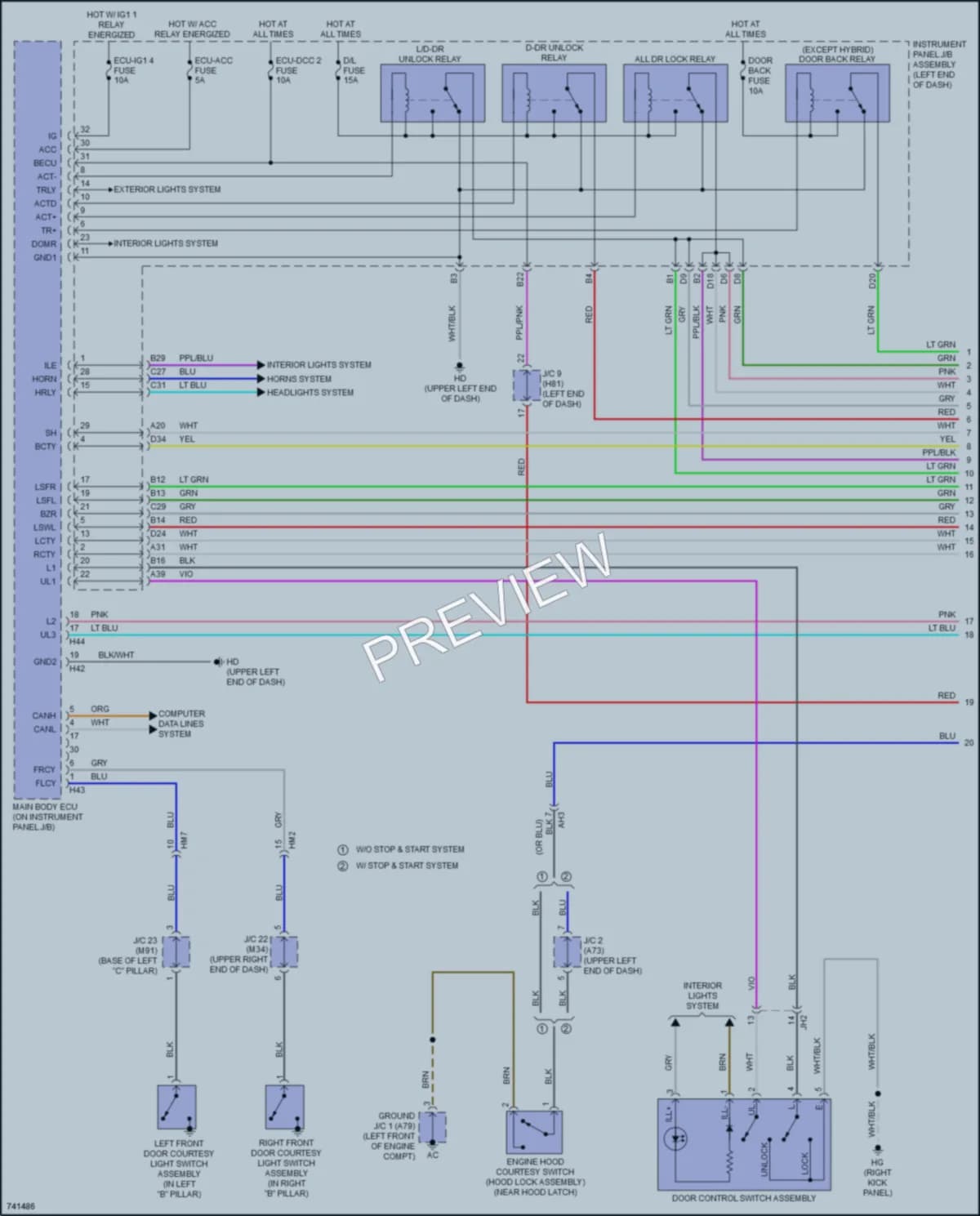 2021 Toyota Highlander Anti Theft wiring diagram preview