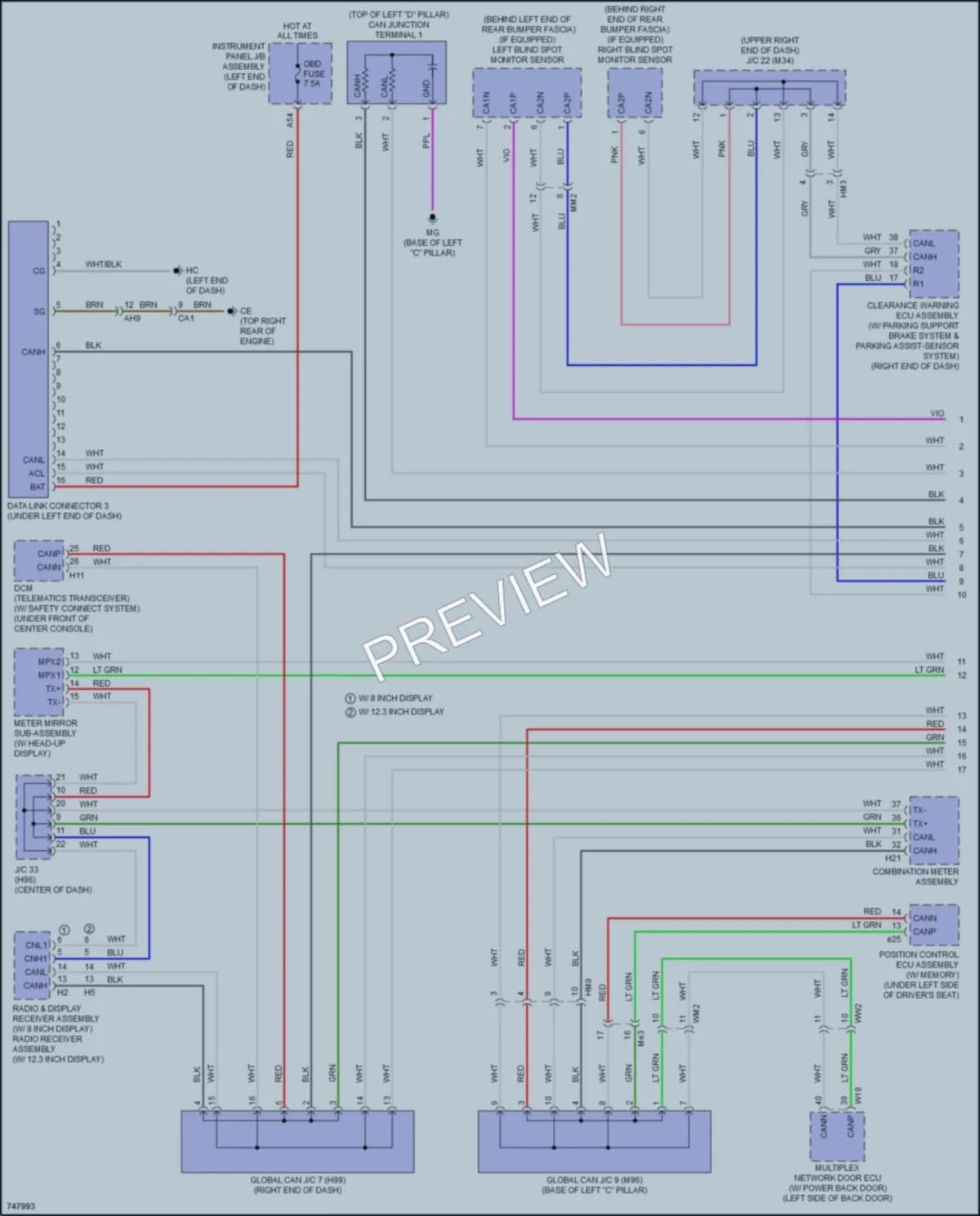 2021 Toyota Highlander Computer Data Lines wiring diagram preview
