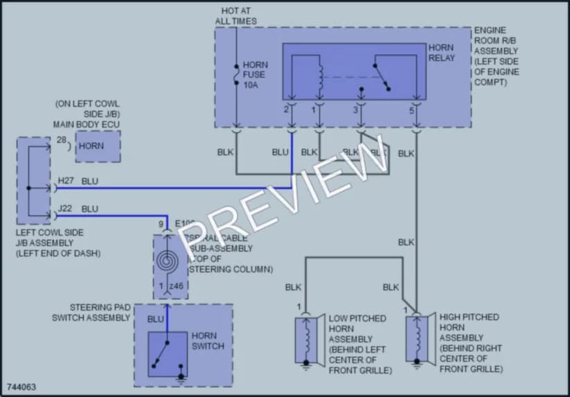 2021 Toyota LandCruiser Horn wiring diagram preview