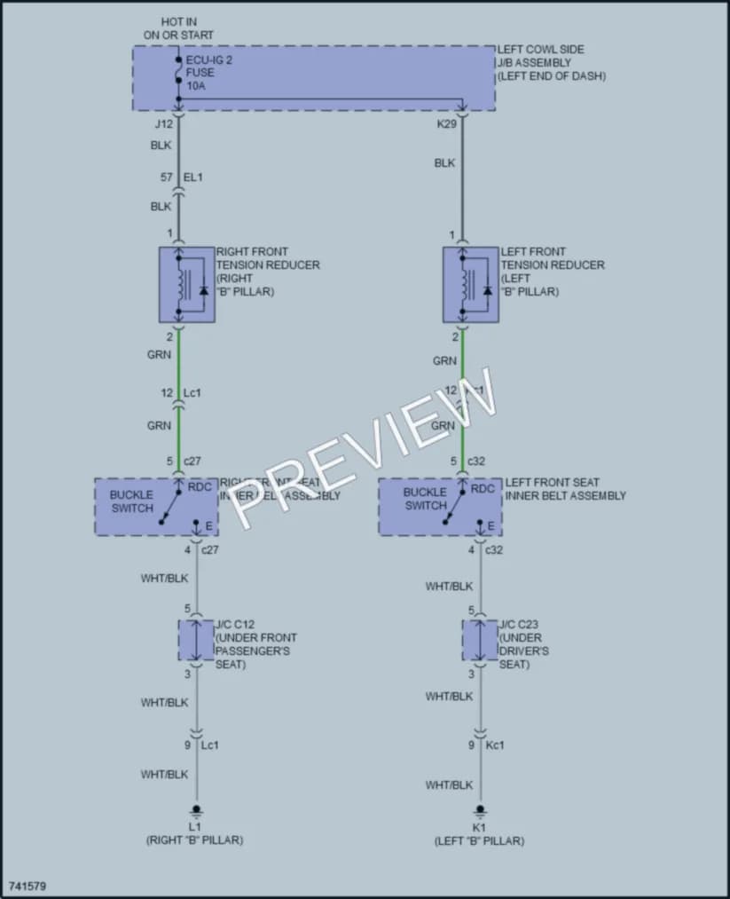 2021 Toyota LandCruiser Passive Restraints wiring diagram preview