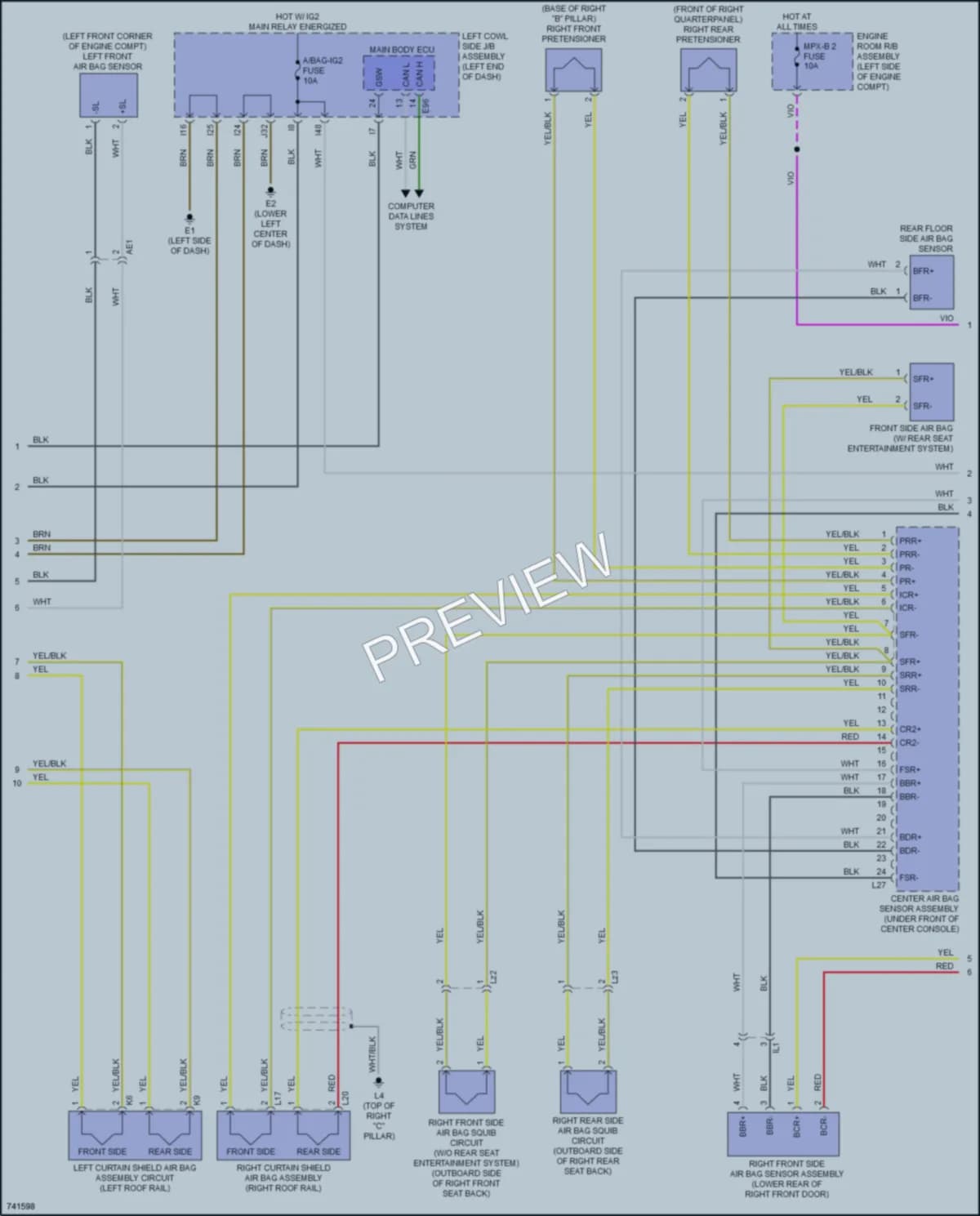 2021 Toyota LandCruiser Supplemental Restraints wiring diagram preview