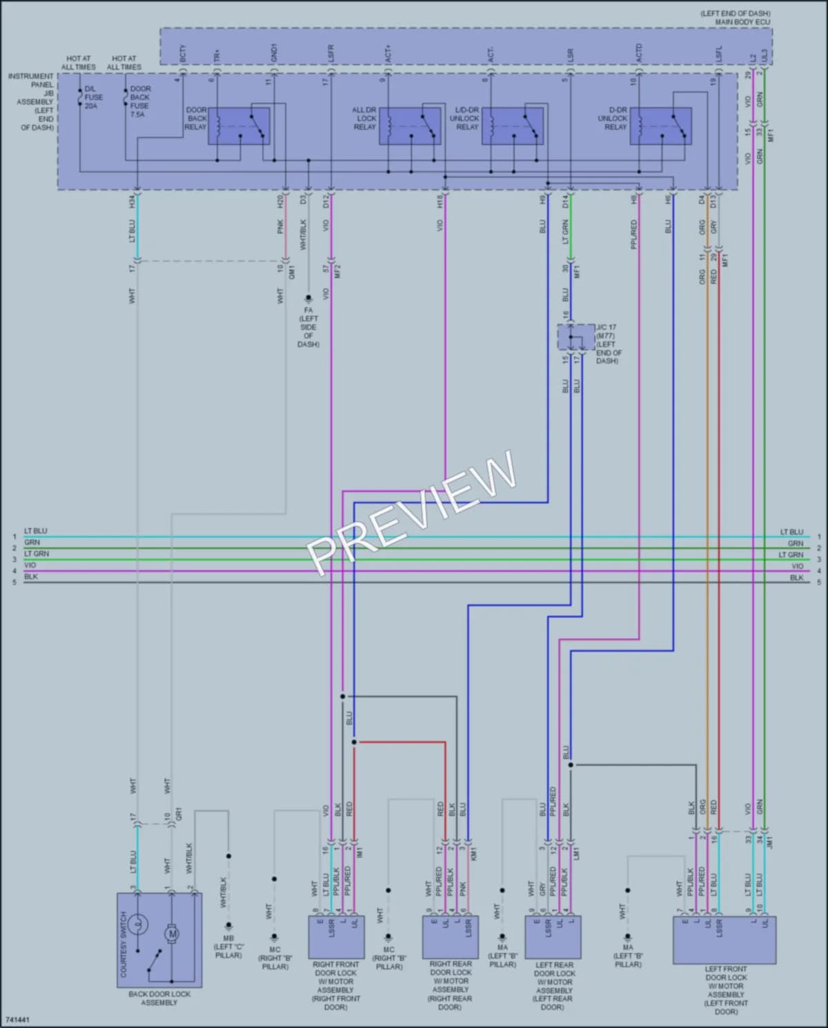2021 Toyota 4Wd Anti Theft wiring diagram preview with protected circuit layout