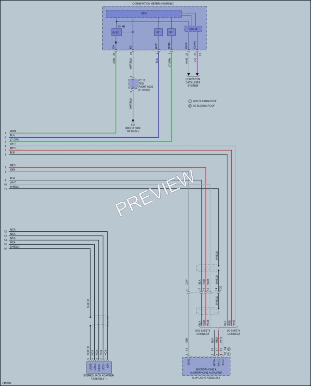 2021 Toyota 4Wd Radio wiring diagram preview with protected circuit layout