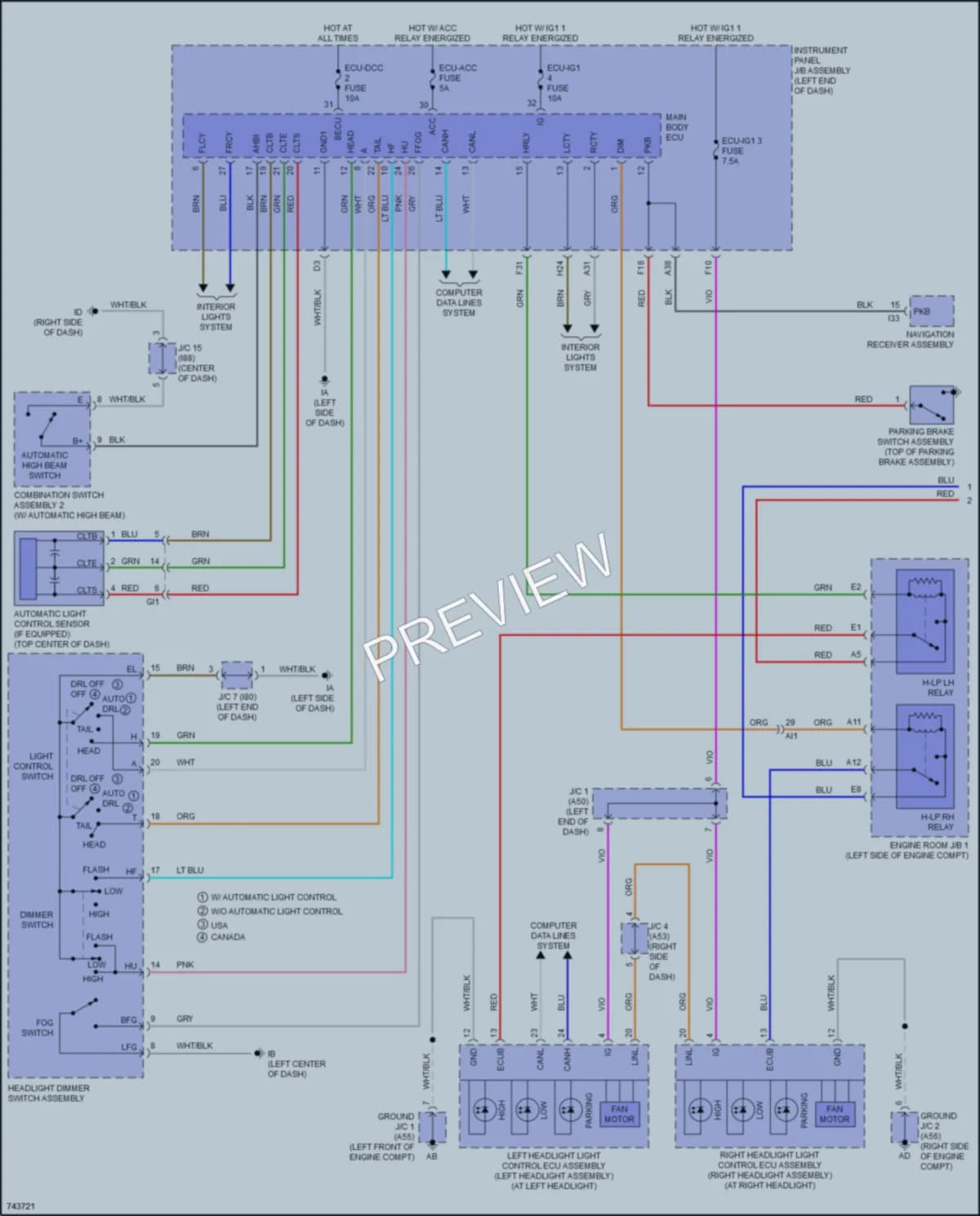2021 Toyota PriusPrime Headlights wiring diagram preview