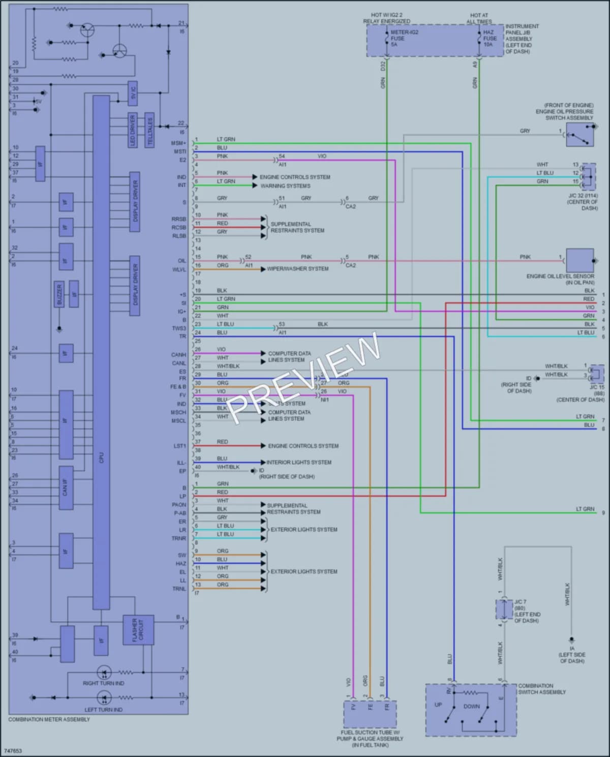 2021 Toyota PriusPrime Instrument Cluster wiring diagram preview