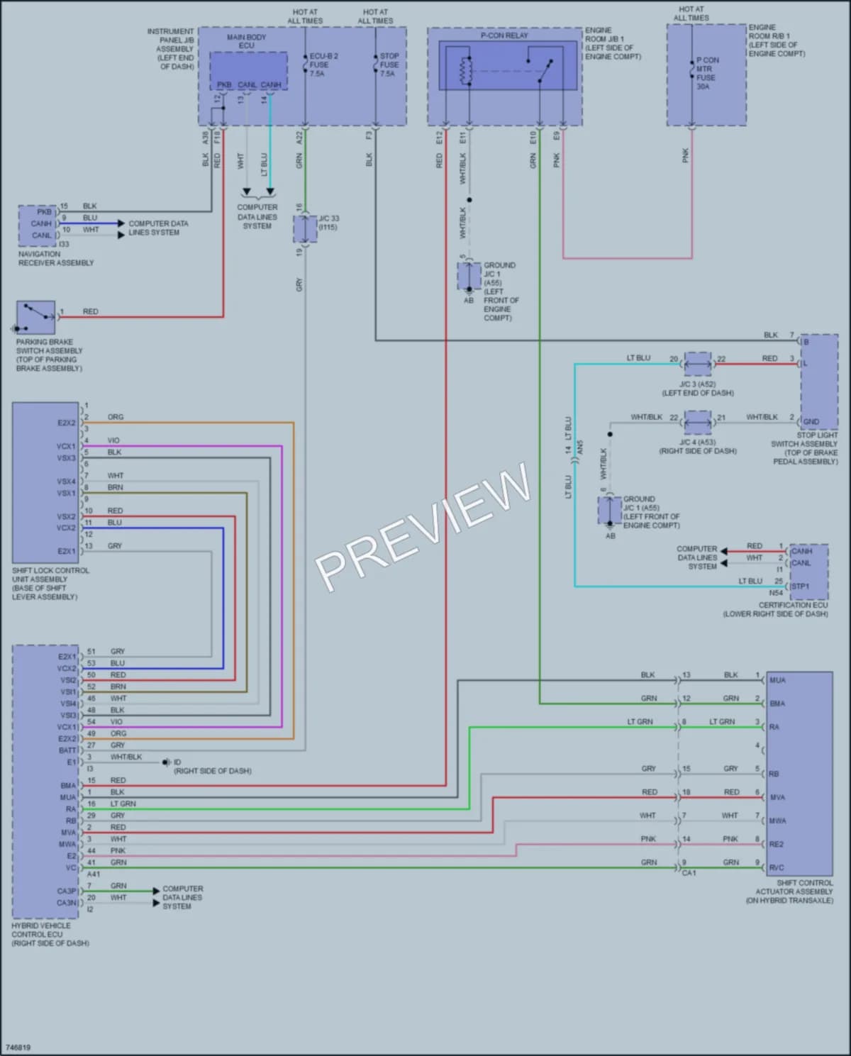 2021 Toyota PriusPrime Shift Interlock wiring diagram preview