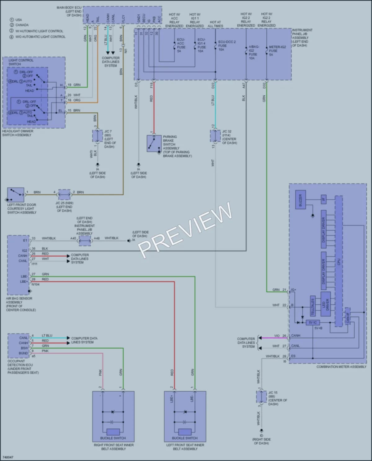 2021 Toyota PriusPrime Warning Systems wiring diagram preview