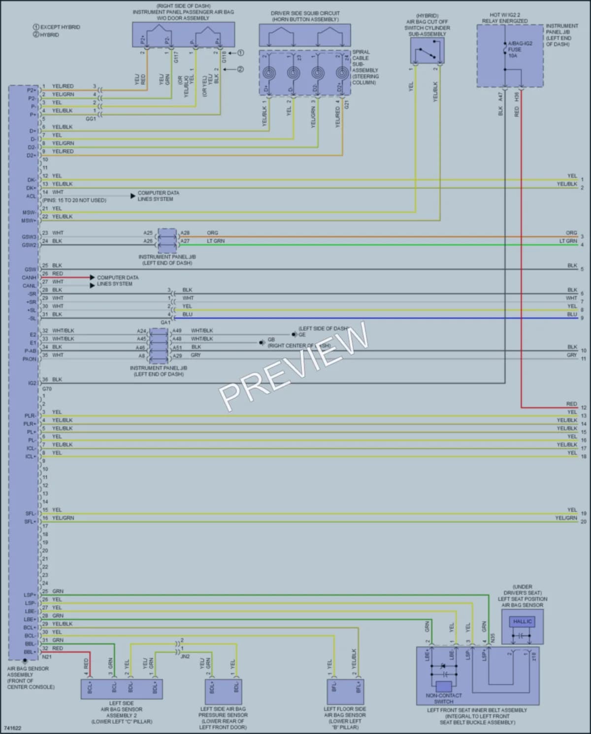 2021 Toyota RAV4 Supplemental Restraints wiring diagram preview