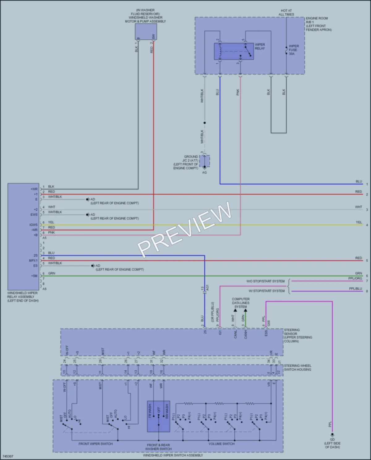 2021 Toyota RAV4 Wiper Washer wiring diagram preview