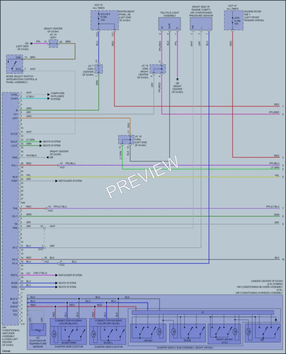 2021 Toyota RAV4Hybrid Air Conditioning wiring diagram preview