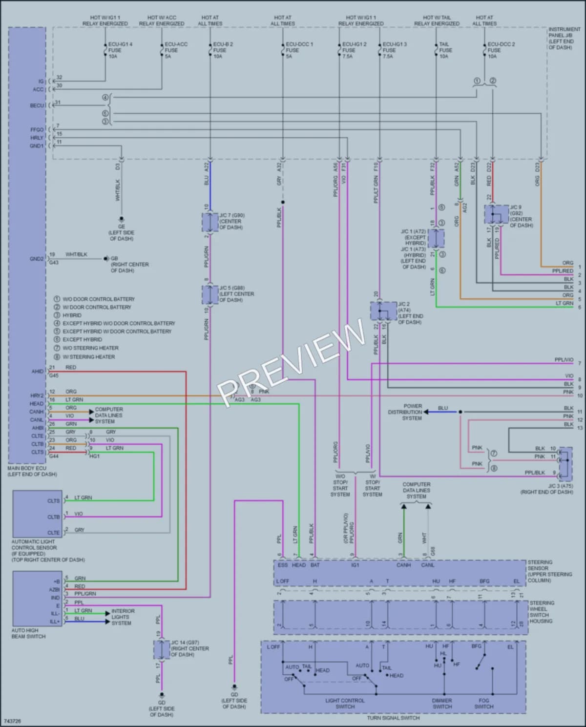 2021 Toyota RAV4Hybrid Headlights wiring diagram preview