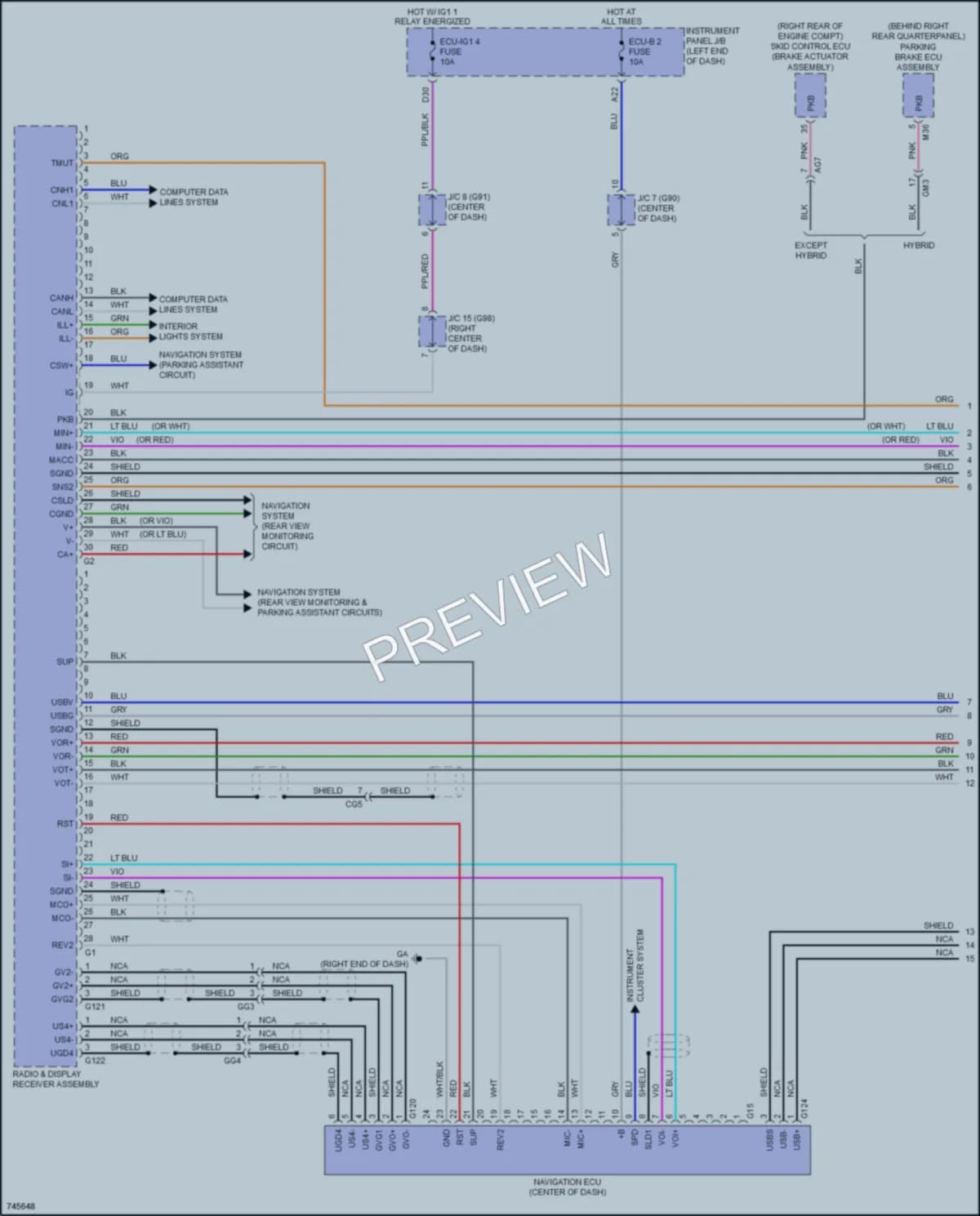 2021 Toyota RAV4Hybrid Radio wiring diagram preview