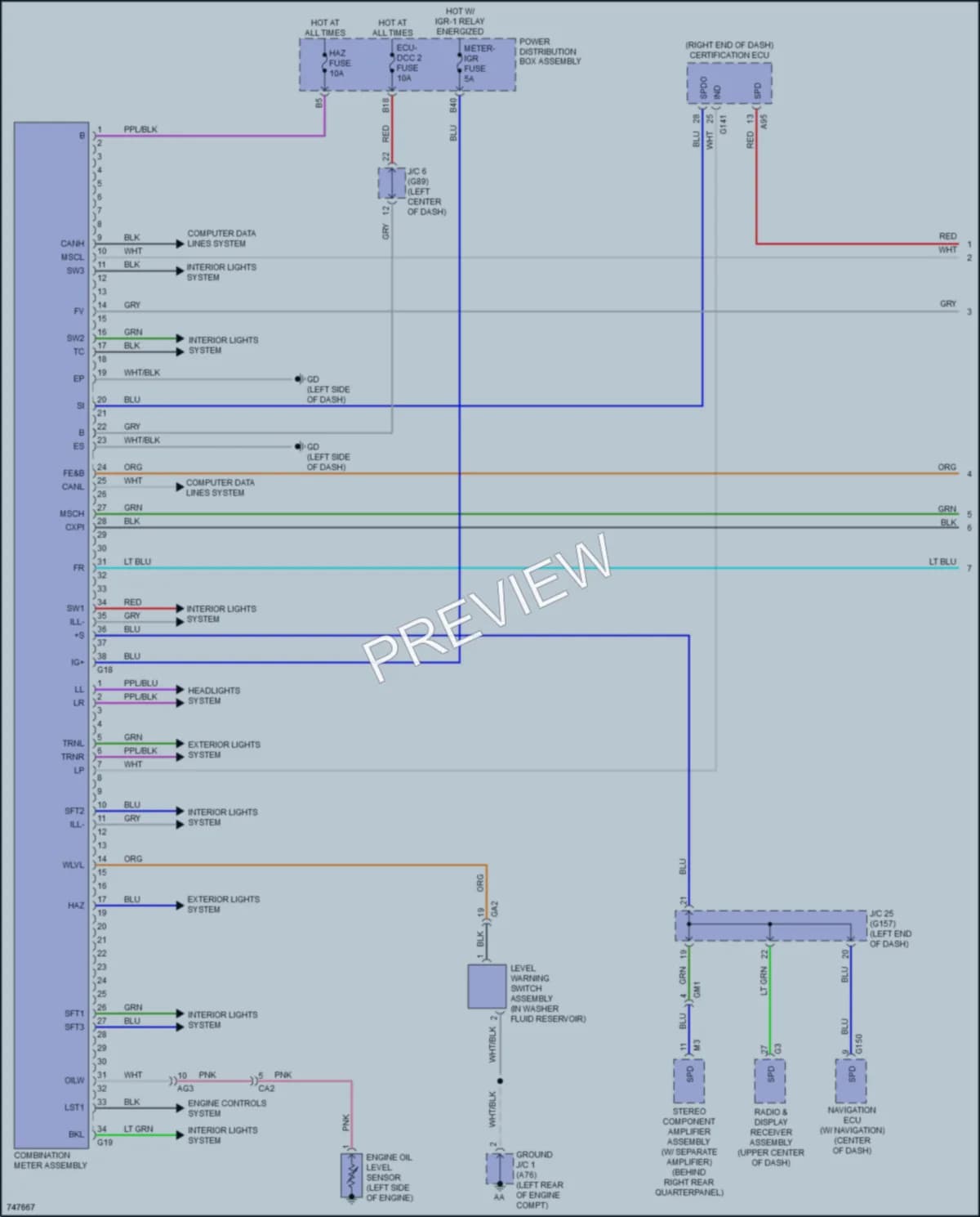 2021 Toyota RAV4Prime Instrument Cluster wiring diagram preview