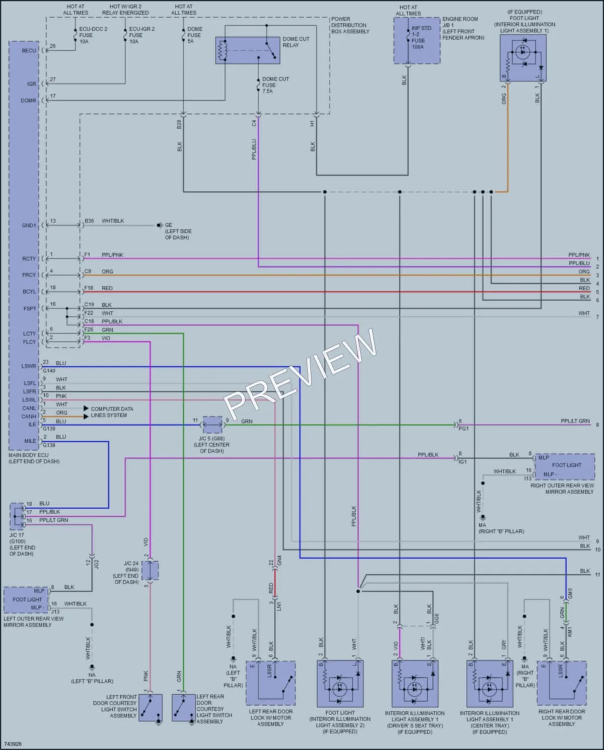 2021 Toyota RAV4Prime Interior Lights wiring diagram preview
