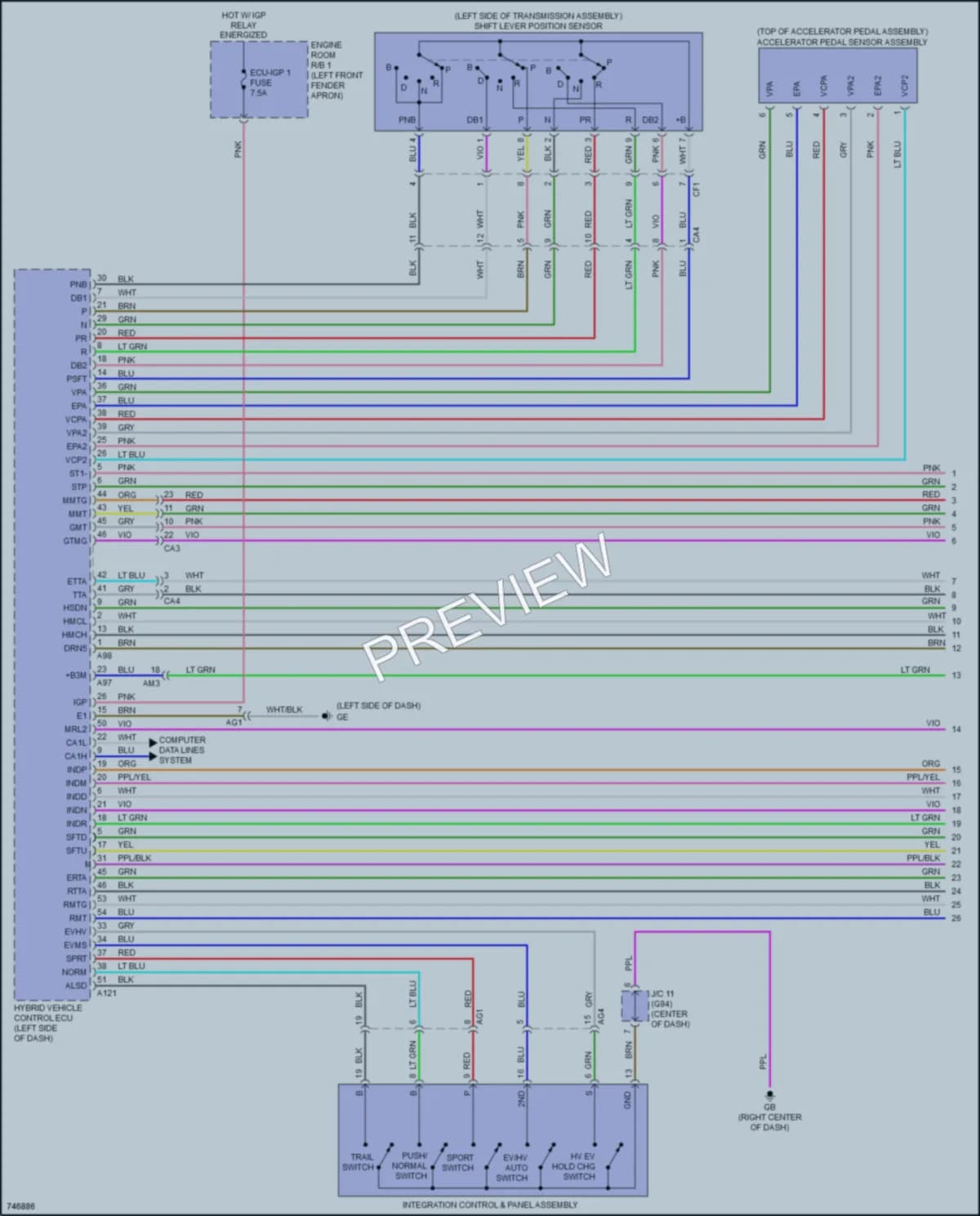 2021 Toyota RAV4Prime Transmission wiring diagram preview