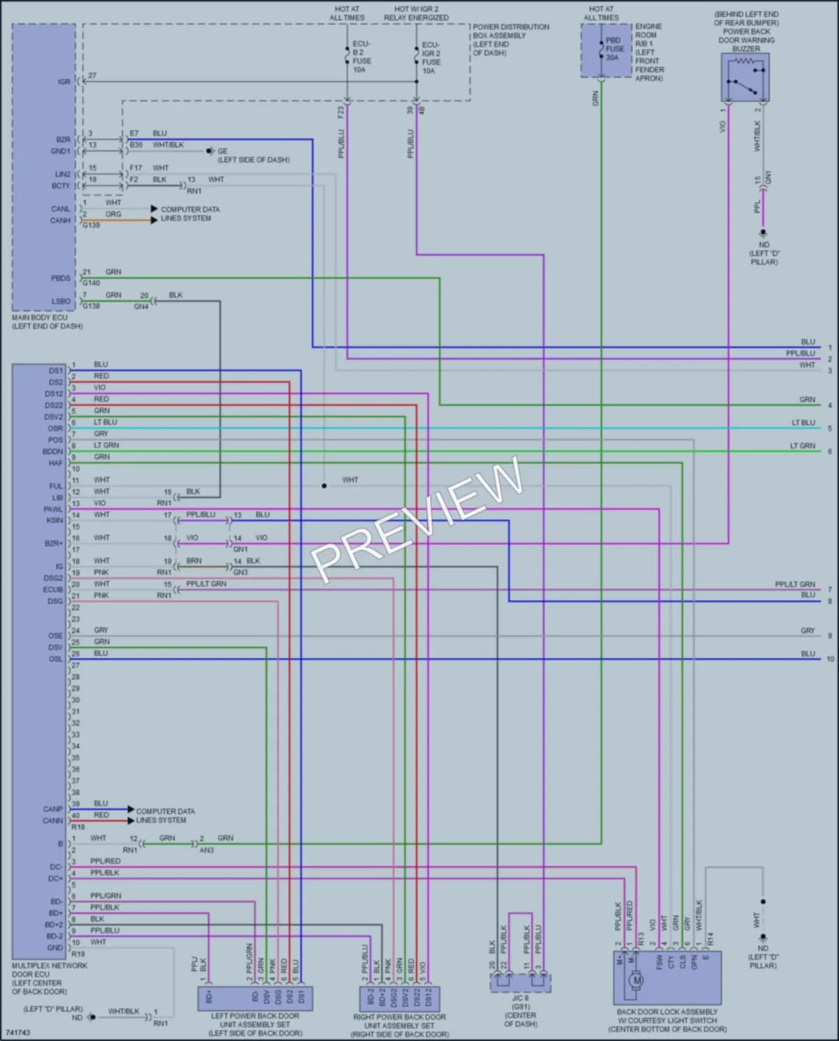 2021 Toyota RAV4Prime Trunk Tailgate Fuel Door wiring diagram preview