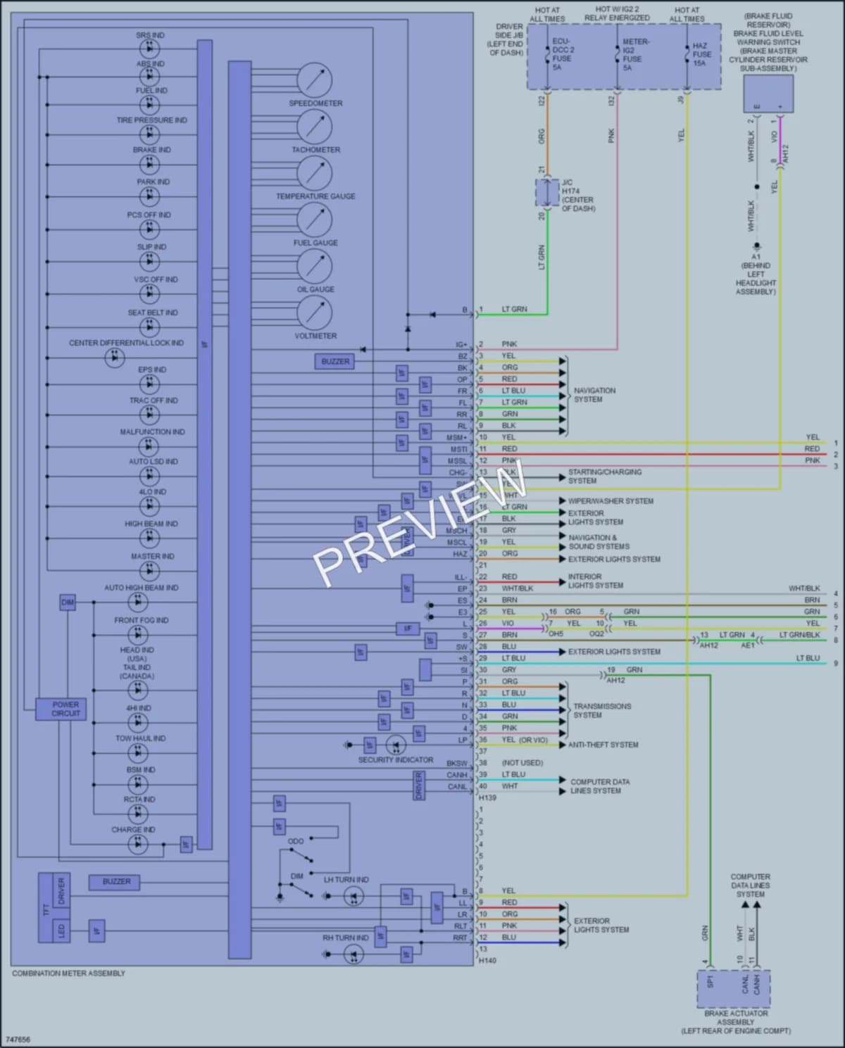 2021 Toyota Sequoia Instrument Cluster wiring diagram preview