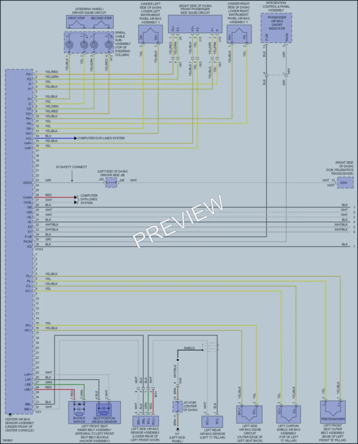 2021 Toyota Sequoia Supplemental Restraints wiring diagram preview
