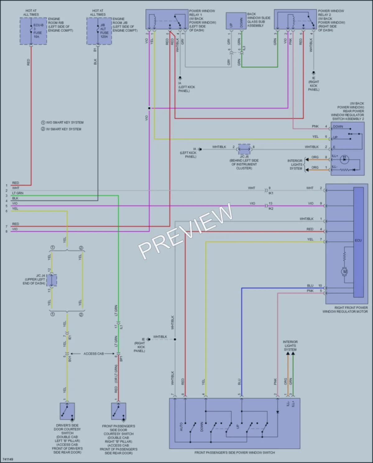 2021 Toyota Tacoma Power Windows wiring diagram preview