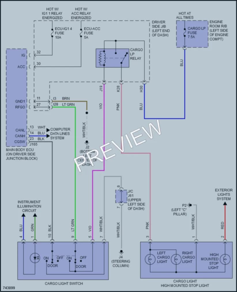 2021 Toyota Tundra Interior Lights wiring diagram preview