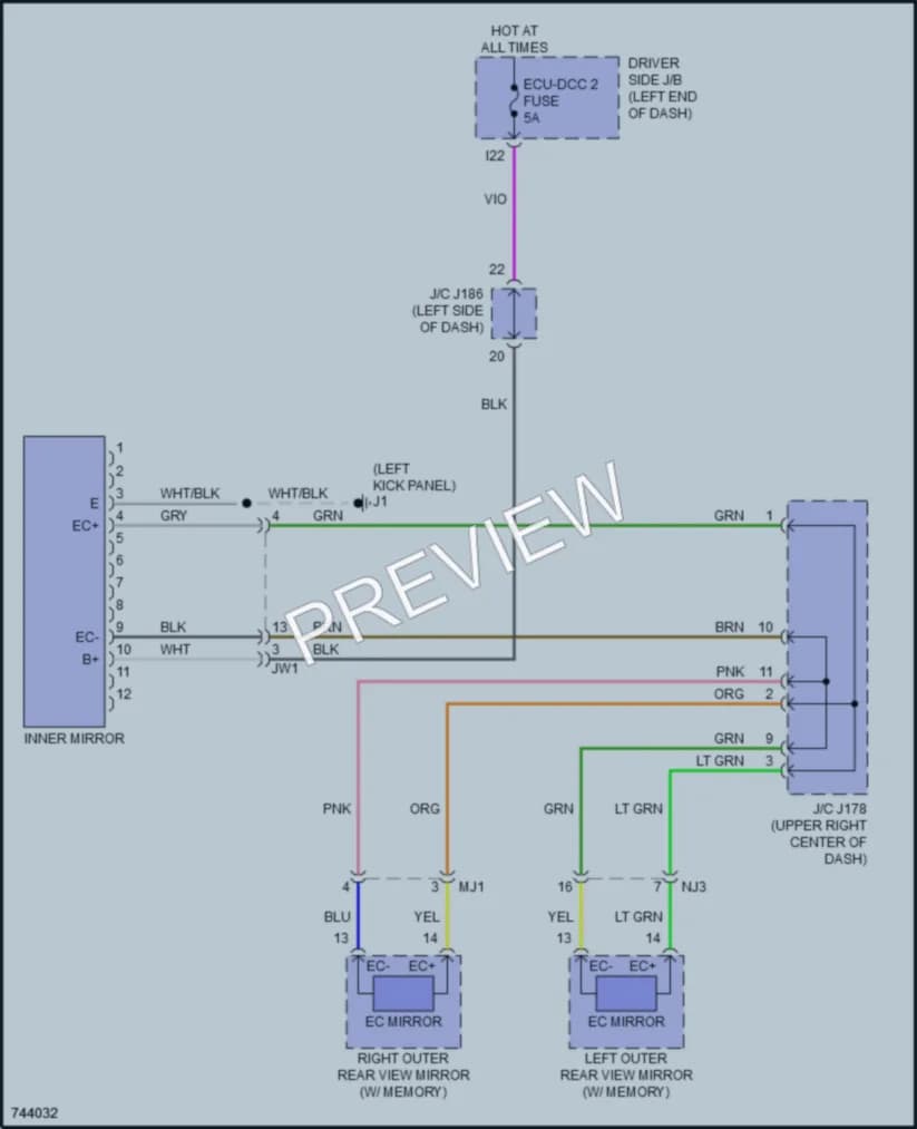 2021 Toyota Tundra Power Mirrors wiring diagram preview