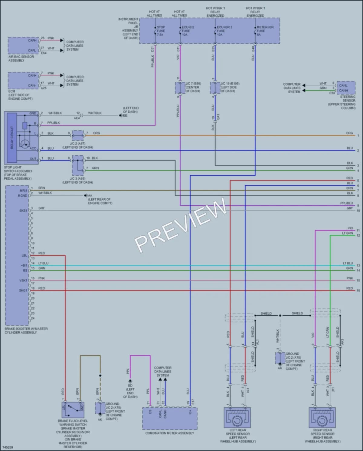2021 Toyota VenzaHybrid Anti Lock Brakes wiring diagram preview