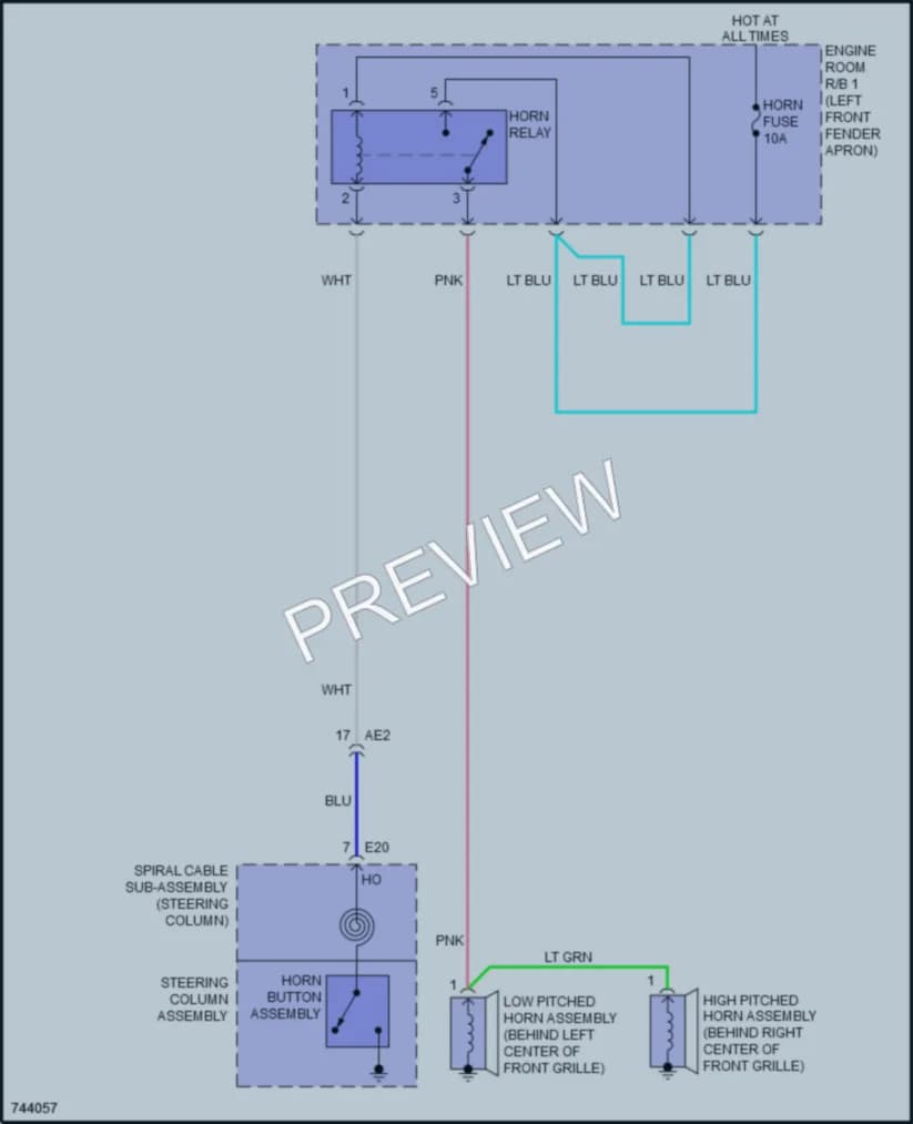 2021 Toyota VenzaHybrid Horn wiring diagram preview