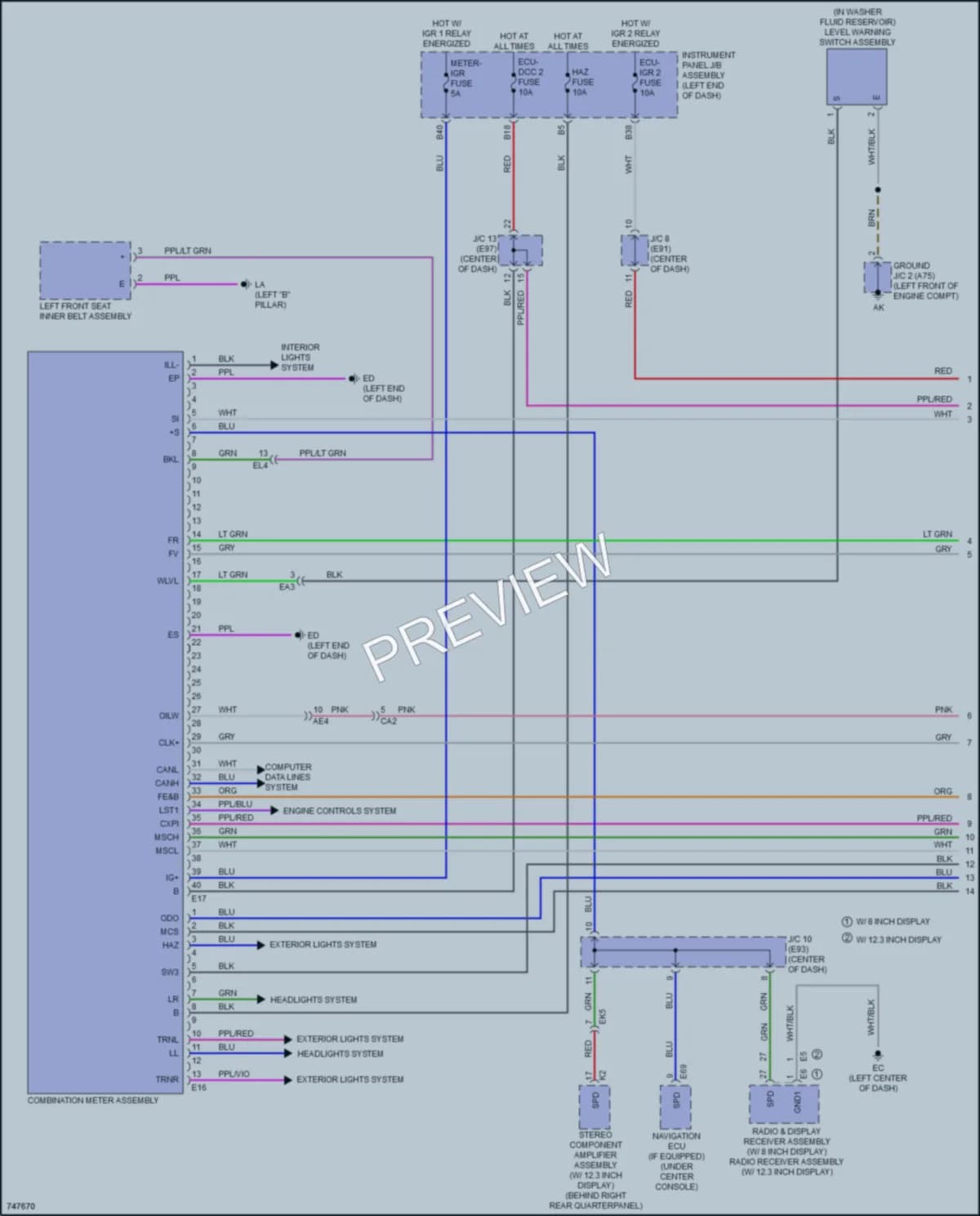2021 Toyota VenzaHybrid Instrument Cluster wiring diagram preview