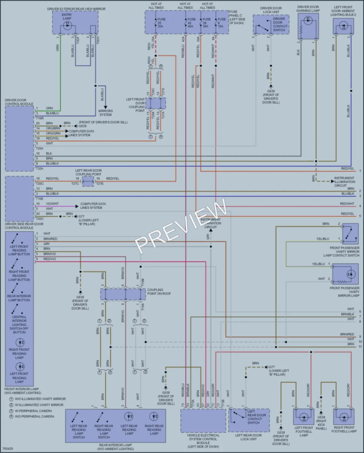 2021 Volkswagen Arteon Interior Lights wiring diagram preview