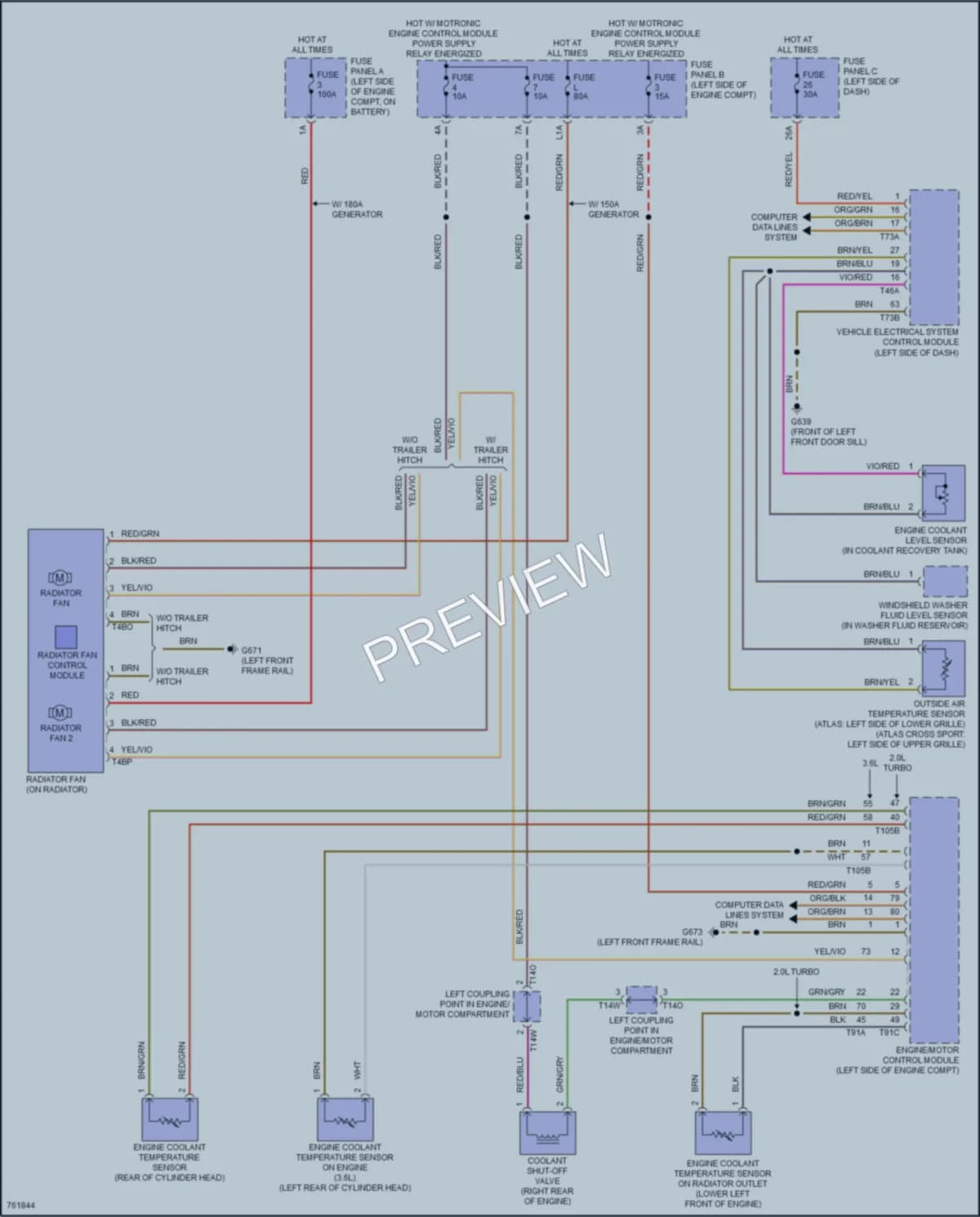 2021 Volkswagen Atlas Cooling Fan wiring diagram preview