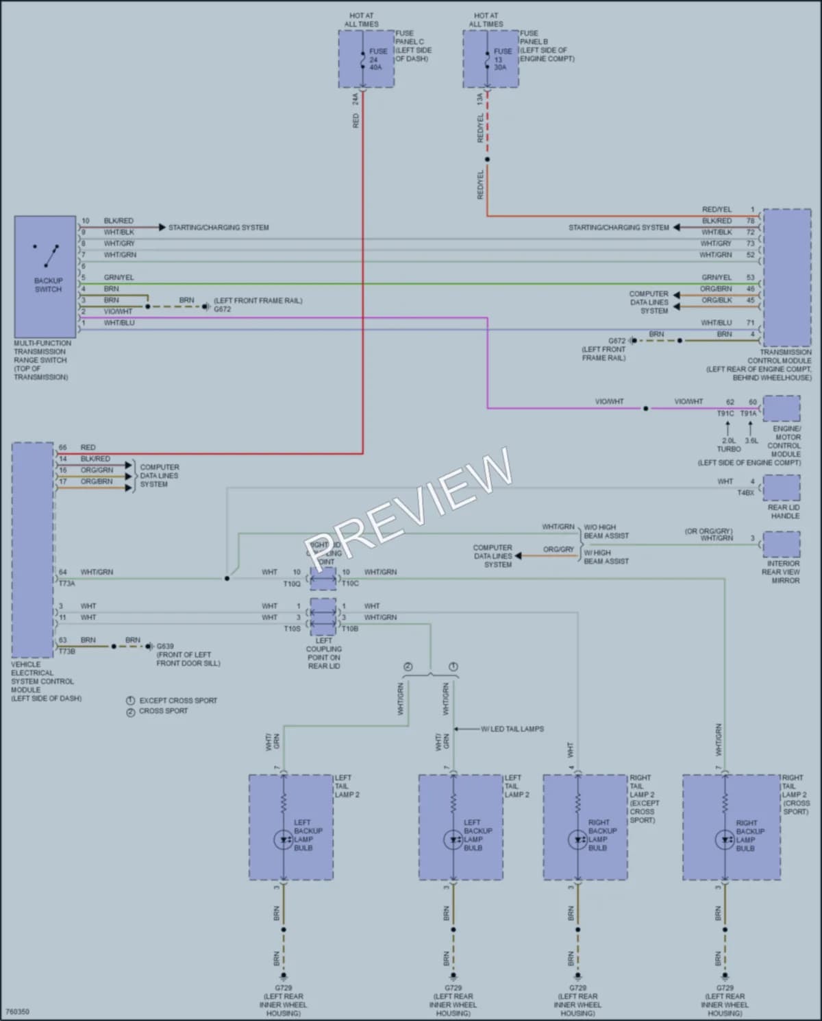 2021 Volkswagen AtlasCrossSport Exterior Lights wiring diagram preview