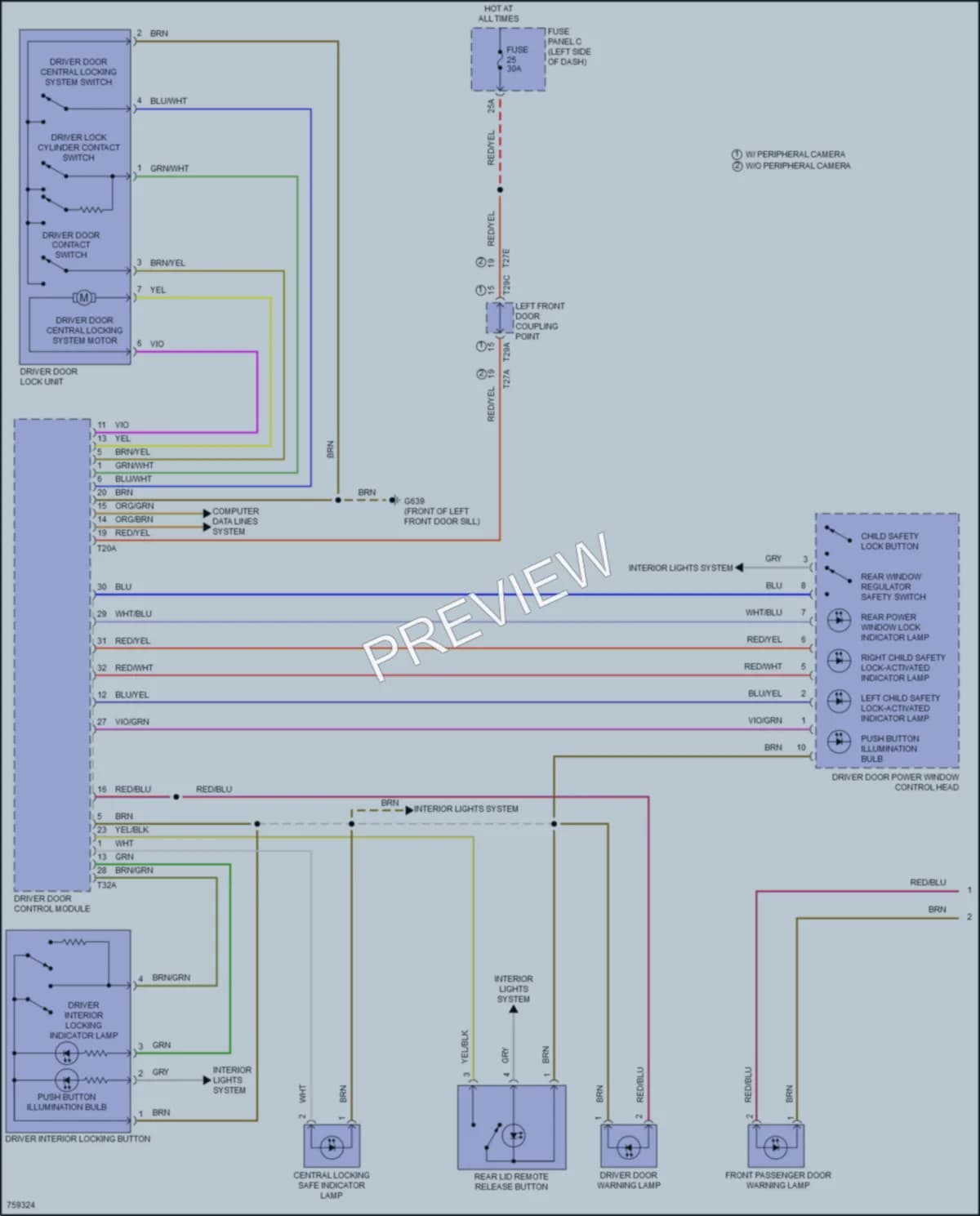 2021 Volkswagen AtlasCrossSport Power Door Locks wiring diagram preview